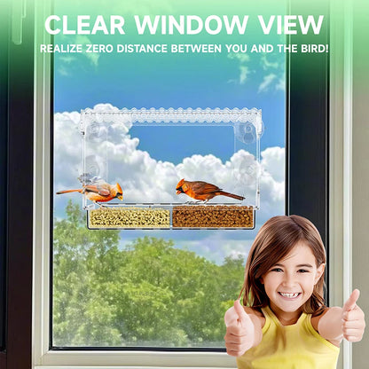 Acrylic Clear Window Bird Feeders With Strong Suction Cups