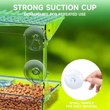 Acrylic Clear Window Bird Feeders With Strong Suction Cups
