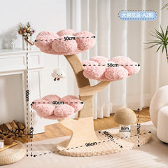 Small Space Saving Cat Tree All In One Cat Bed Mushroom Scratching Post Durable Warm Plush Climbing Tower For Indoor Apartment C