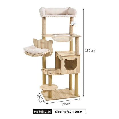 Large Wooden Cat Tree House
