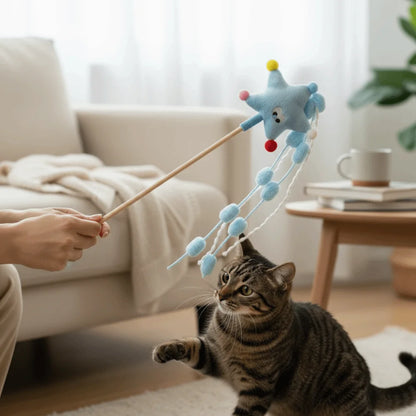 Funny Cartoon Stars Cat Teaser Stick