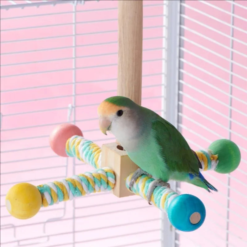 Rotating Wood Bird Perch