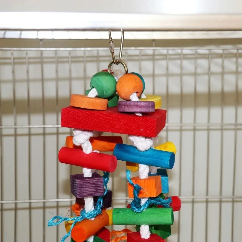 Colorful Wooden Parrot Chew Toys