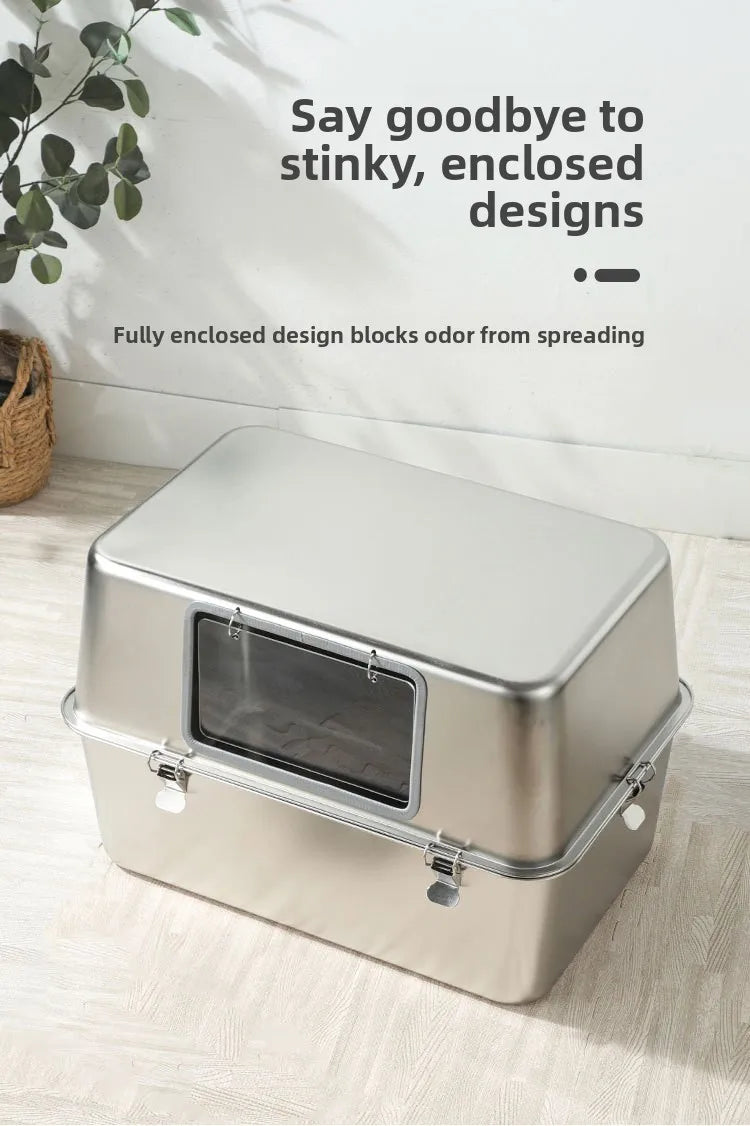 Extra Large Stainless Steel Cat Litter Box