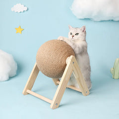Cat scratching board cat toy wooden cat scratch ball rabbit clawing sisal rope cat climbing frame durable cat scratching post