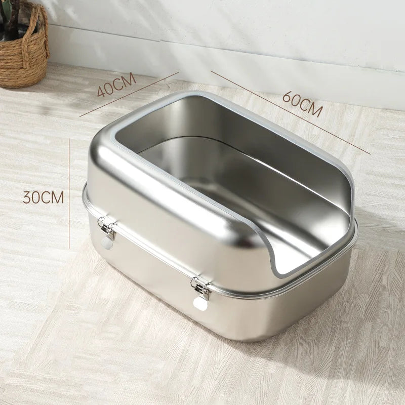 Extra Large Stainless Steel Cat Litter Box