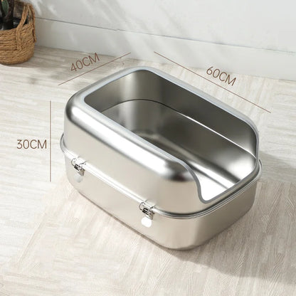 Extra Large Stainless Steel Cat Litter Box