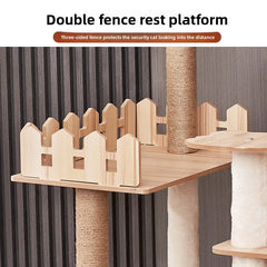 Large Multilevel Cat Playground Space Capsule Dual Den for Multi Cat Homes Wooden Scratching Cat Climbing Frame Cat Tree Tower