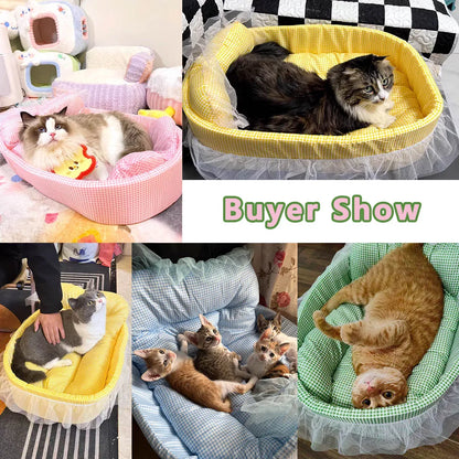 Cute Lace-Trimmed Cat Princess Sofa Bed