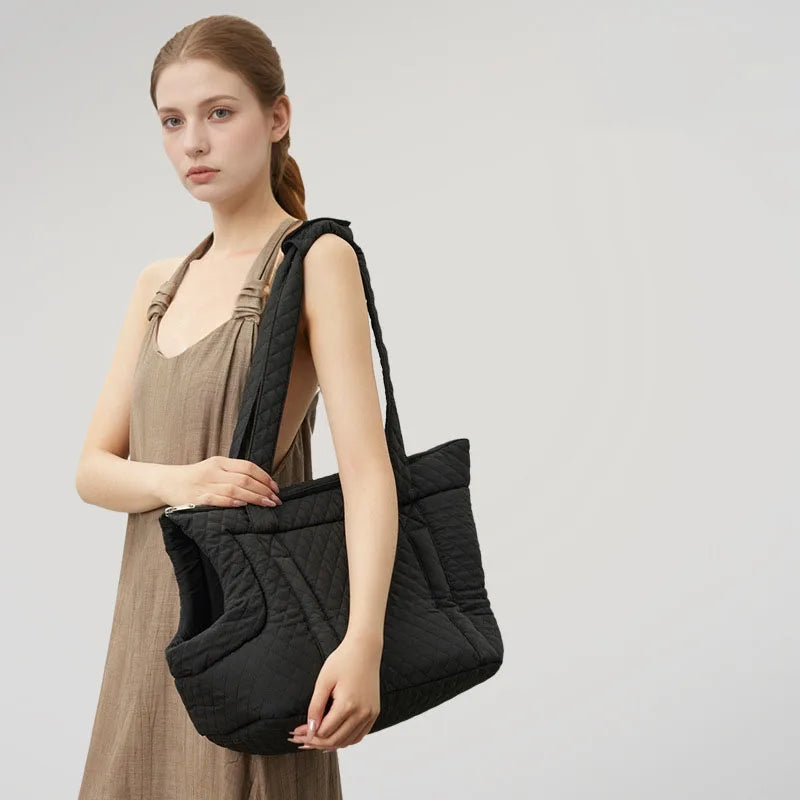 Ultra-Light Quilted Cotton Pet Carrying Bag