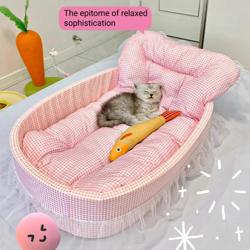 Cute Lace-Trimmed Cat Princess Sofa Bed