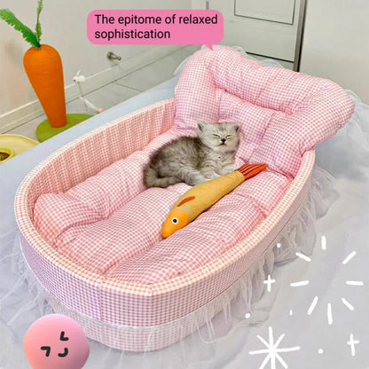 Cute Lace-Trimmed Cat Princess Sofa Bed