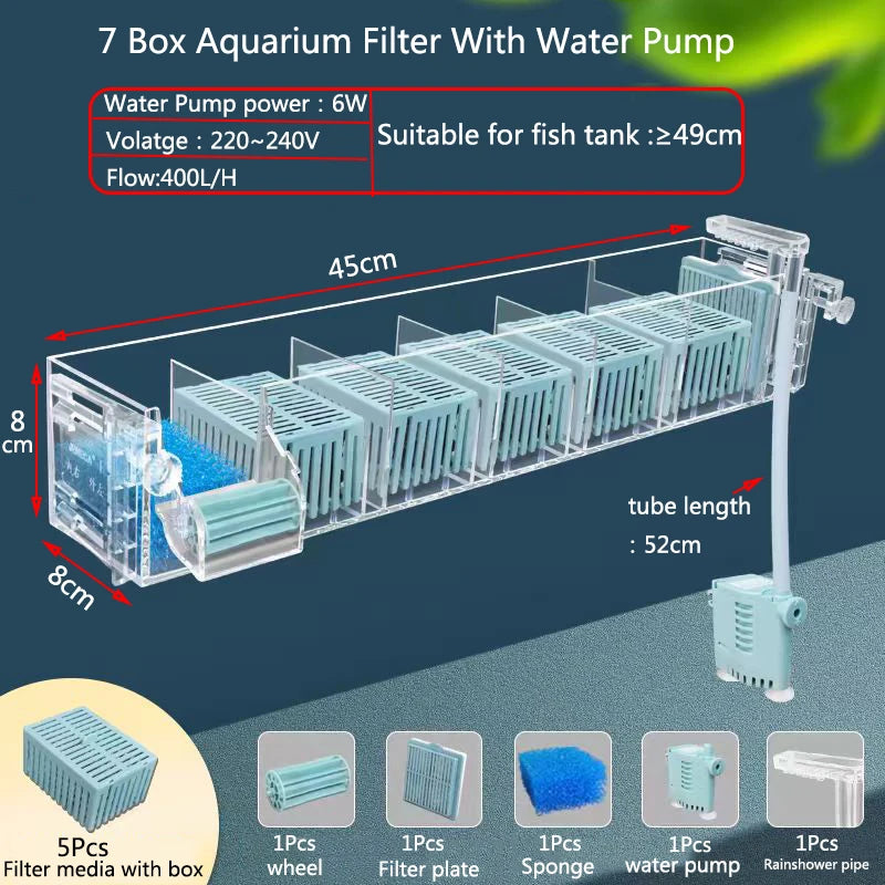 New Fish Tank Waterfall Filter Box