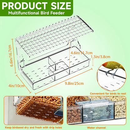 Acrylic Clear Window Bird Feeders With Strong Suction Cups