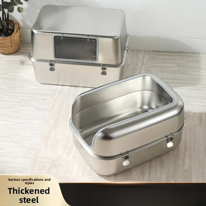 Extra Large Stainless Steel Cat Litter Box