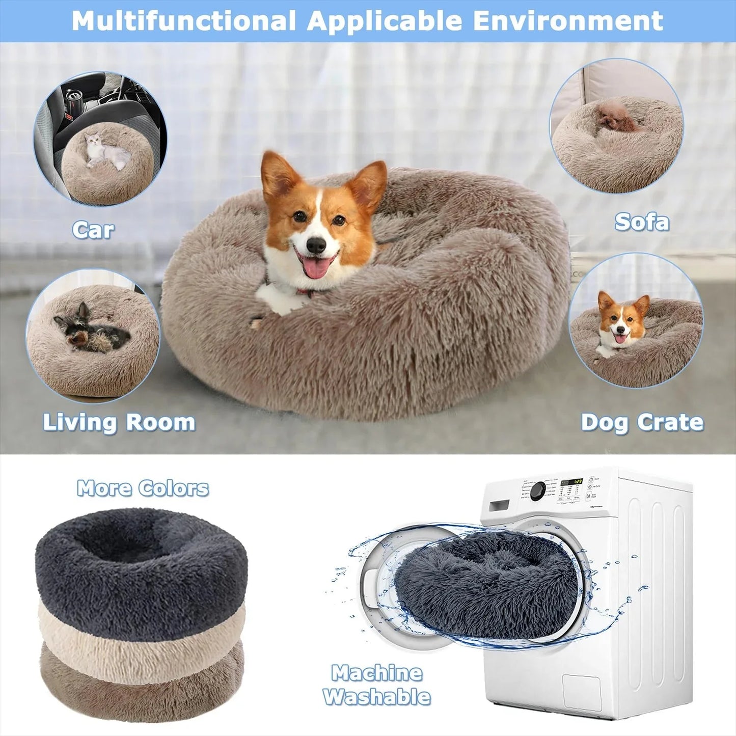 Winter Warm Round Dog Bed