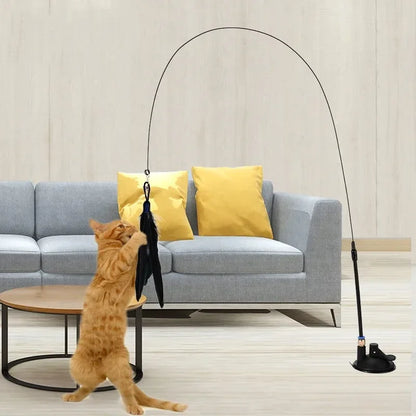 Suction Cup Cat Teasing Stick Cat Toy