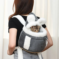 Winter Warm Pet Backpack - Fleece Lined, Safe & Lightweight Carrier for Small Cats/Dogs. Perfect Travel & Christmas Gift! 🎁