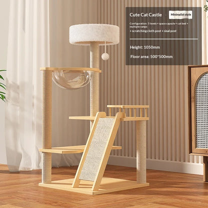 Large Solid Wood Cat Tree Tower