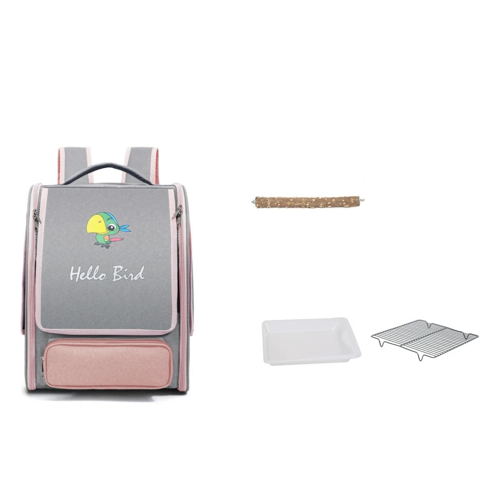 Bird Carrier with Perch and Tray
