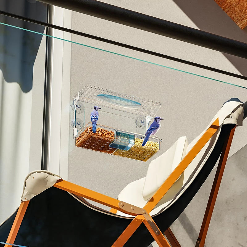 Acrylic Clear Window Bird Feeders With Strong Suction Cups