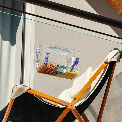 Acrylic Clear Window Bird Feeders With Strong Suction Cups