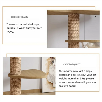 Adjustable Cat Tree House Cat Tower