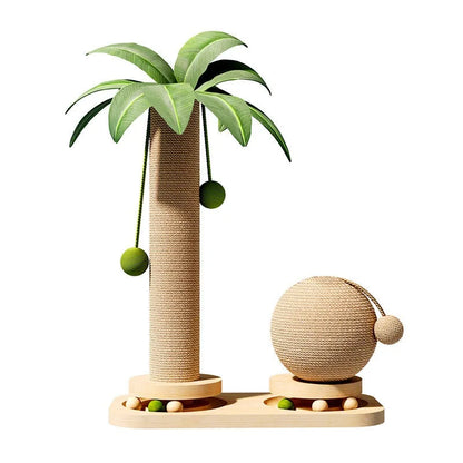 Coconut Wood Cat Tree with Turntable