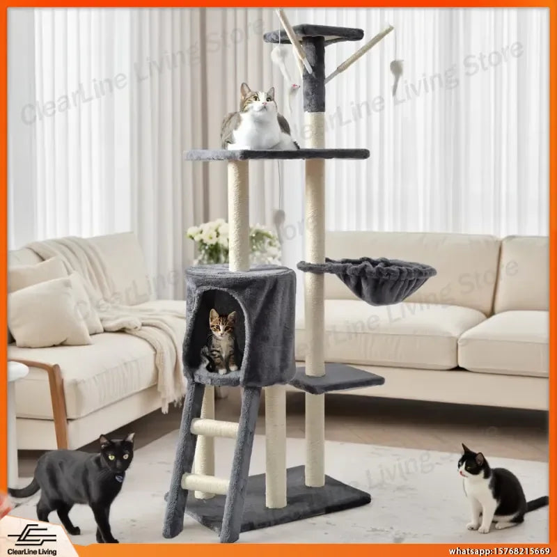 Large Multi-Tier Cat Tree with Cozy Beds