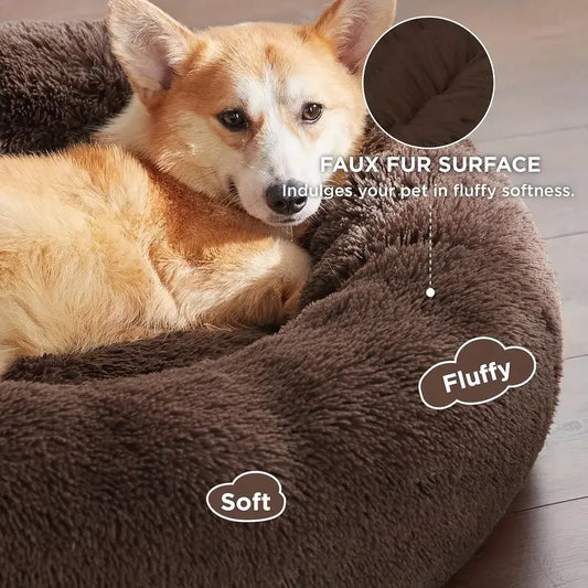 Winter Warm Round Dog Bed