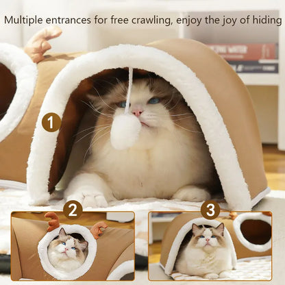 Autumn Winter Integrated Play & Sleep Cat Bed