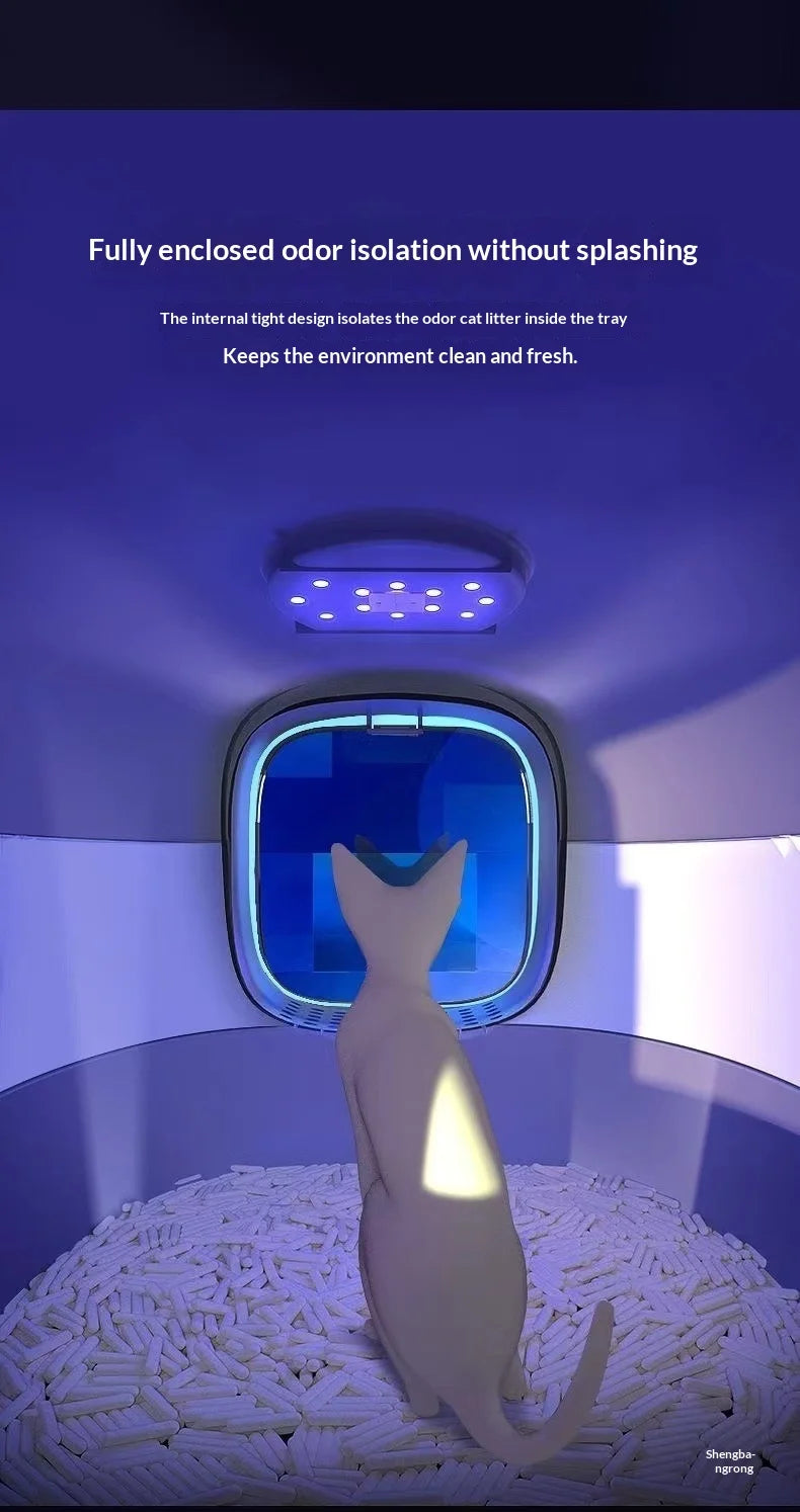 Automatic Self-Cleaning Fully Enclosed Smart Cat Litter Box