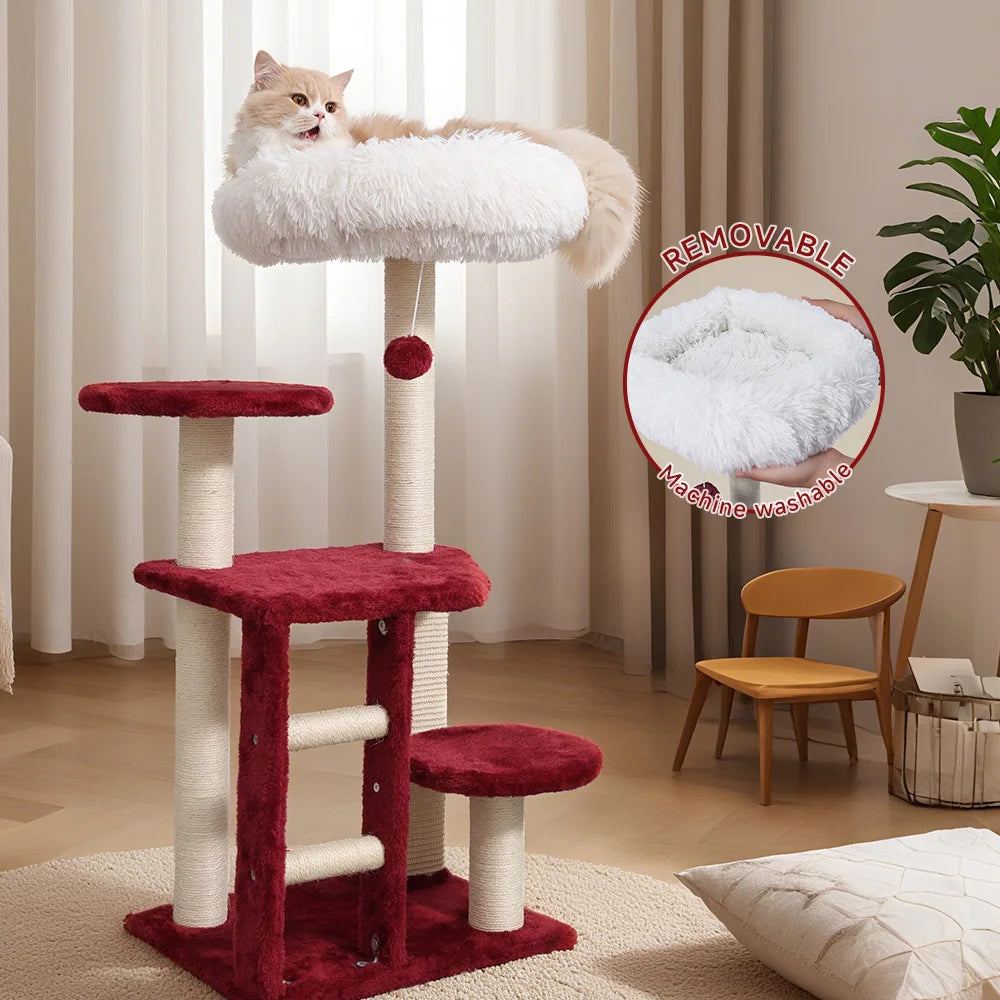 Medium Cat Tree Green Staircase