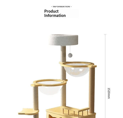 Large Solid Wood Cat Tree Tower