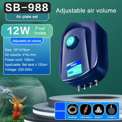 Silent Aquarium Oxygen Air Pump