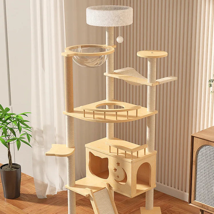 Large Solid Wood Cat Tree Tower