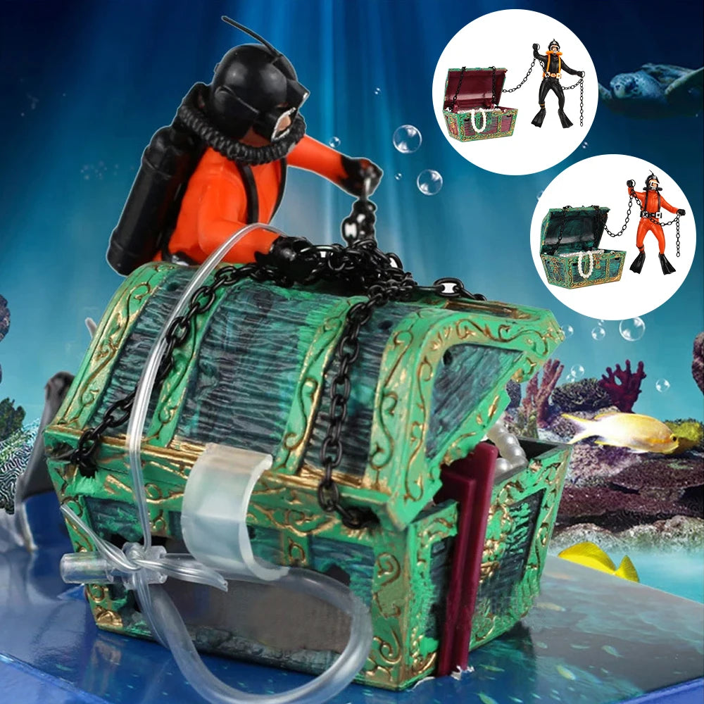 Treasure Chest Fish Tank Decorations