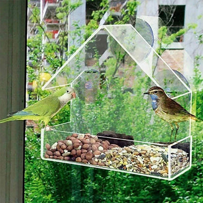 House Transparent Window Wild Bird Feeder