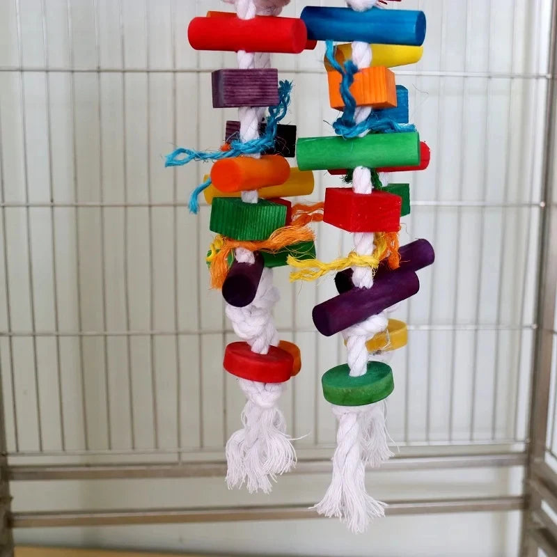 Colorful Wooden Parrot Chew Toys