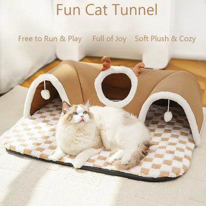 Autumn Winter Integrated Play & Sleep Cat Bed