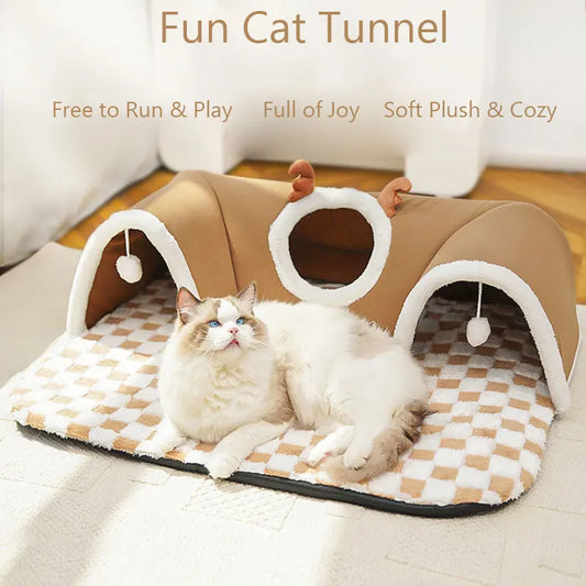 Autumn Winter Integrated Play & Sleep Cat Bed