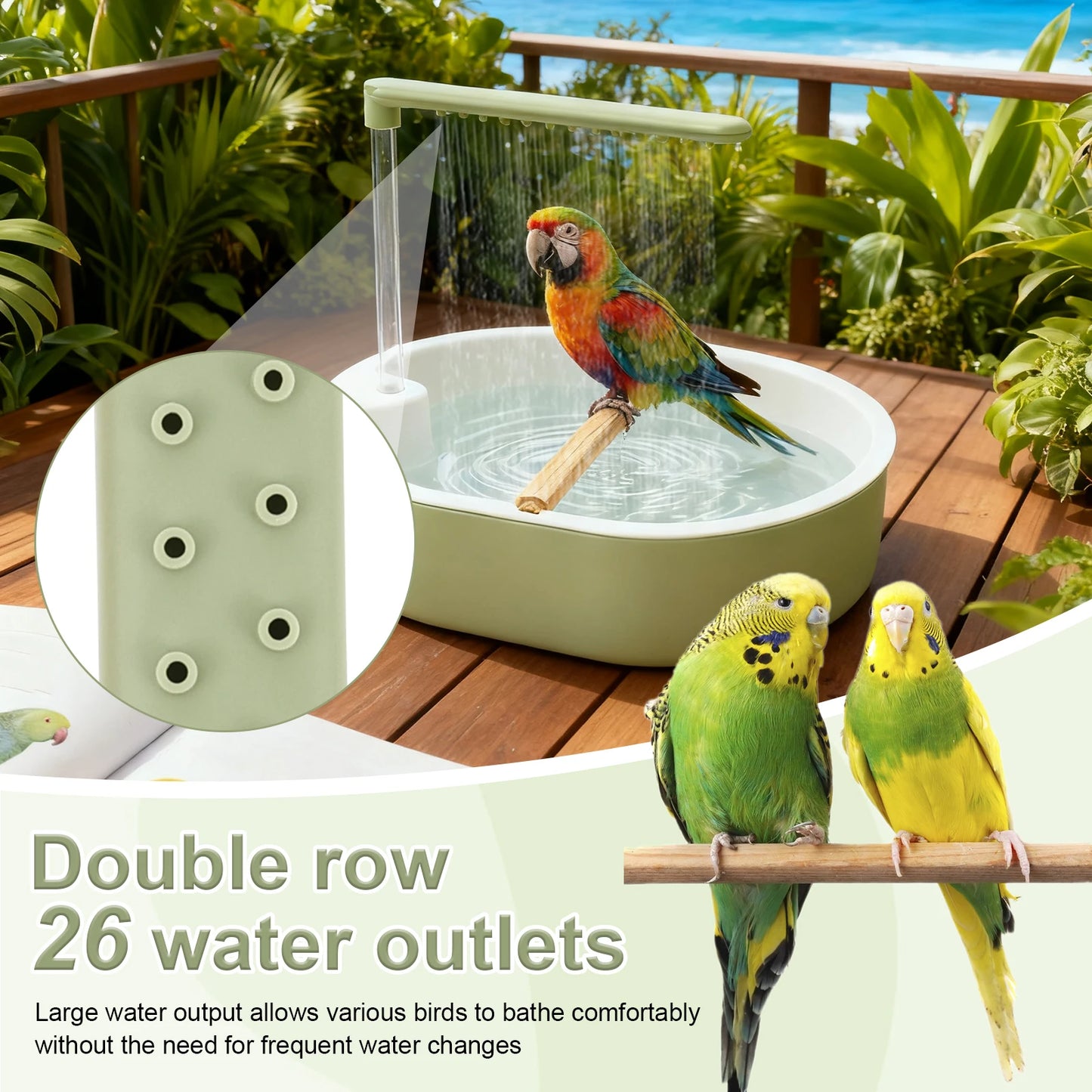 Parrot Automatic Bird Bath Tub