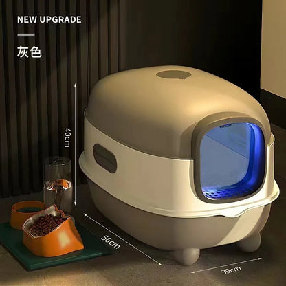 Automatic Self-Cleaning Fully Enclosed Smart Cat Litter Box