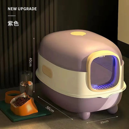 Automatic Self-Cleaning Fully Enclosed Smart Cat Litter Box