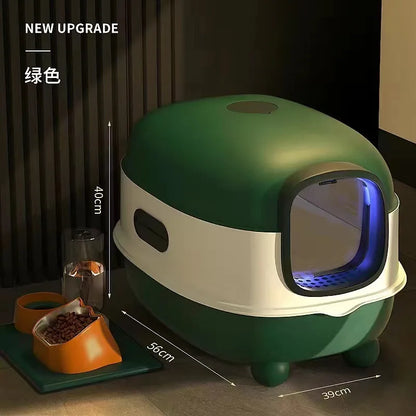 Automatic Self-Cleaning Fully Enclosed Smart Cat Litter Box