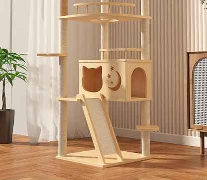 Large Solid Wood Cat Tree Tower