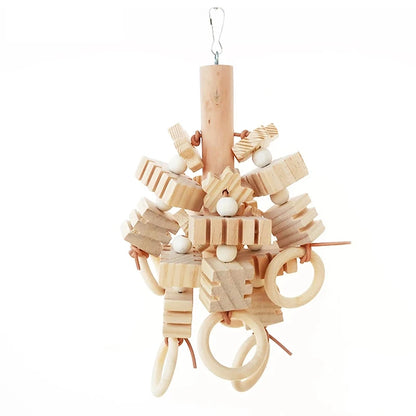 Natural Wooden Blocks Bird Chewing Toy