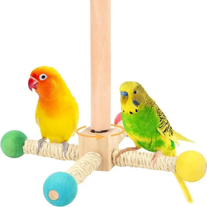 Rotating Wood Bird Perch