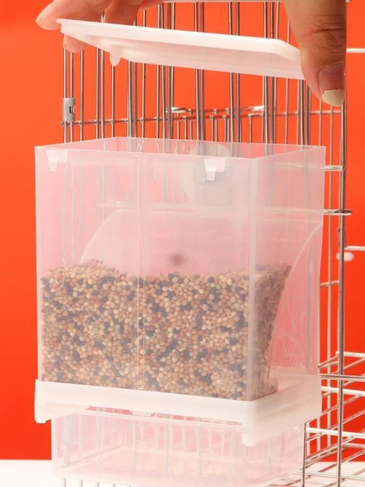 Anti-Spill Transparent Bird Food Box