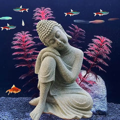 Buddha Fish Tank Decor Stone Buddha Figurines for Aquarium Zen Garden Fish Tank Statue Mini Stone Buddha Zen Sculptures Decor